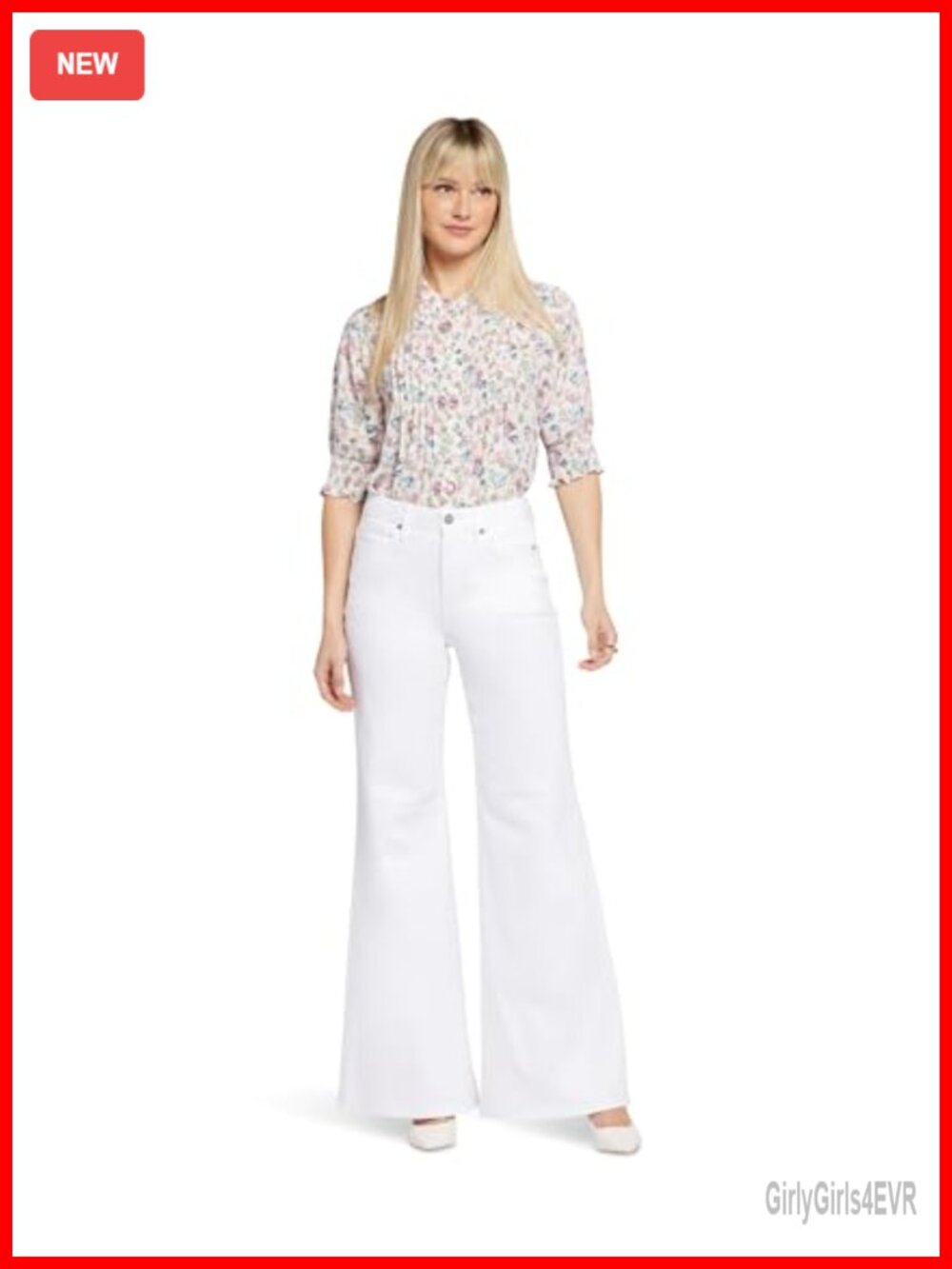 NYDJ Mia Palazzo Jean High-Waisted Wide-Leg Flared Jeans